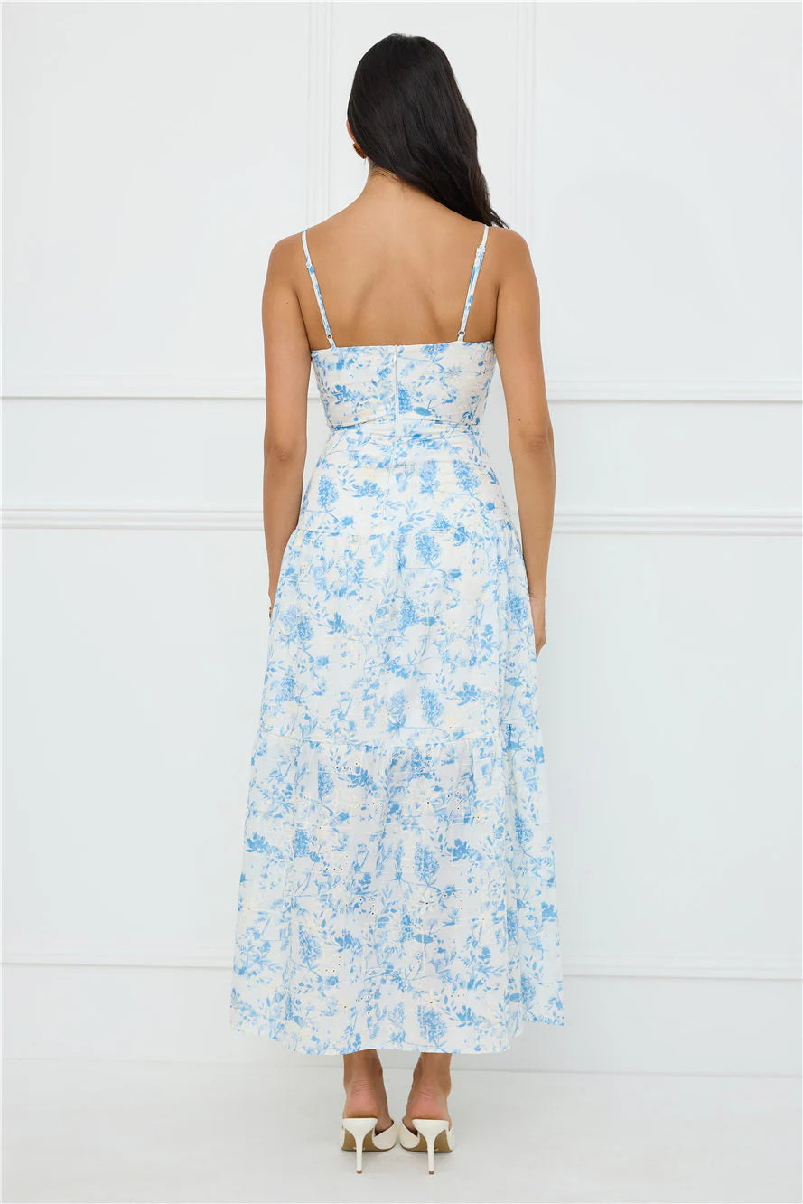 Bright Mornings Maxi Dress Blue