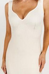 Justine Ribbed Tank Maxi Dress | Cream