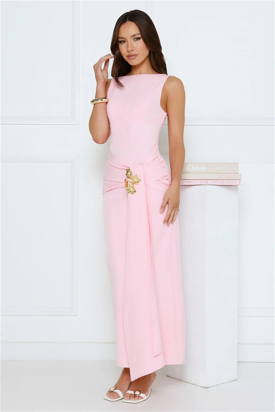 Dusk Opulence Maxi Dress Pink