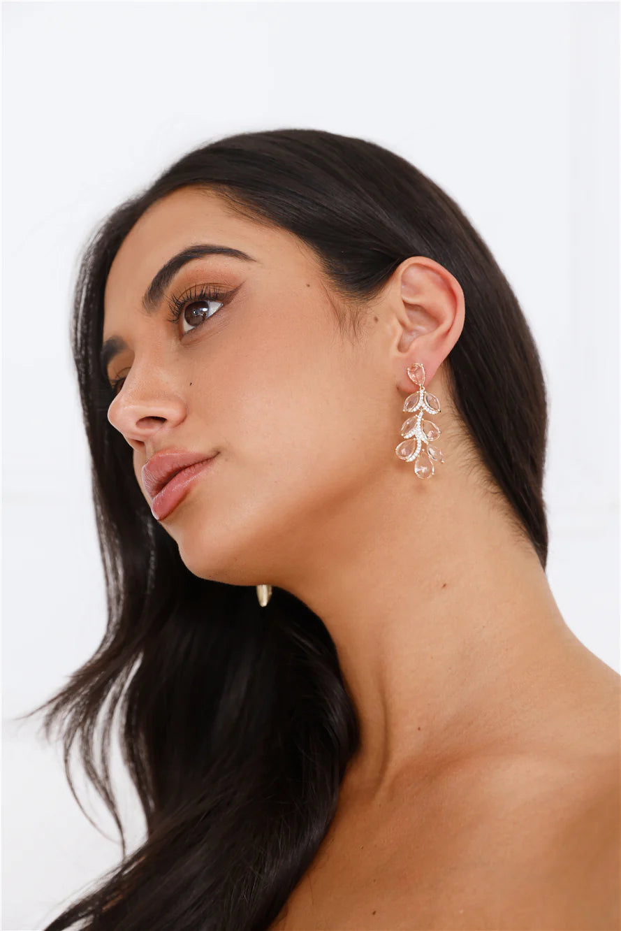 18k Gold Plated Beauty Gems Earrings Gold