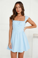 Daytime Pageant Mini Dress Blue