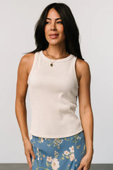 Raye Textured Tank Top | Cream
