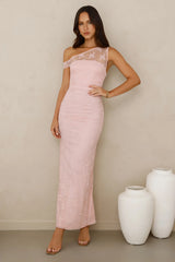 Wild Berry Whimsy Lace Off Shoulder Maxi Dress Pink