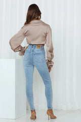 WRANGLER HI PINS CROPPED SKINNY JEANS PALE