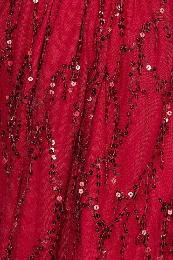 Blooming Season Sequin Maxi Dress Red