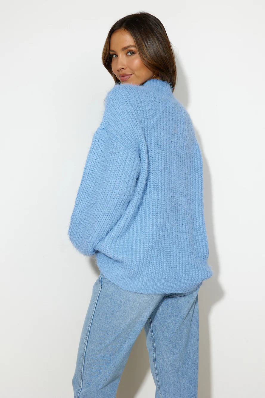 Dreamy Knitted Sweater Blue