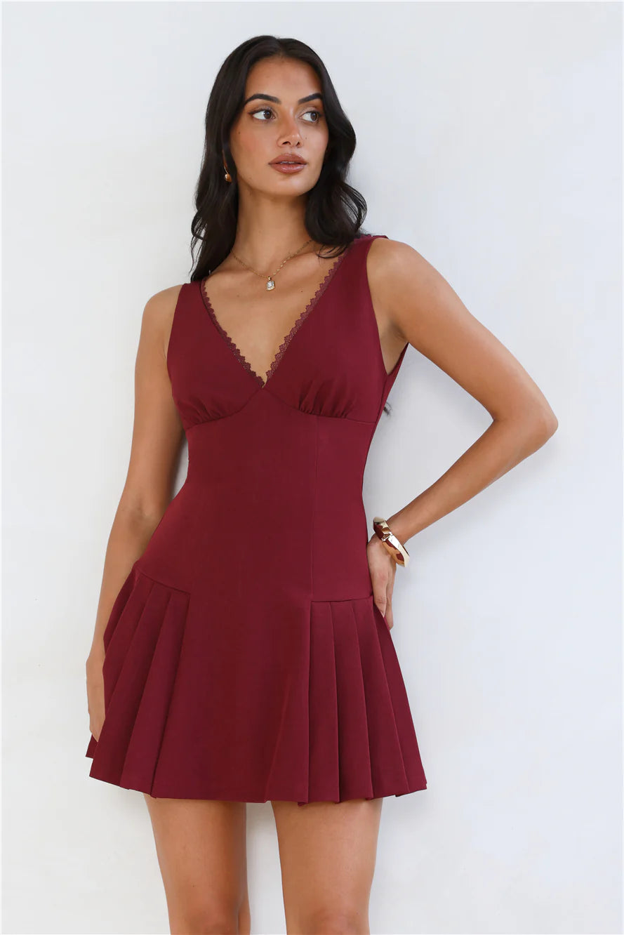 Boost My Mood Mini Dress Burgundy
