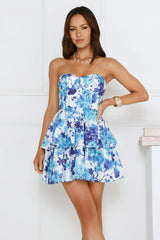 City Soirée Strapless Mini Dress Blue