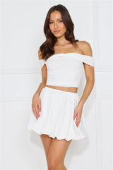 Girl Gossip Bubble Mini Skirt White