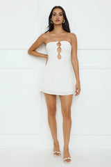 Coconut Love Strapless Mini Dress White