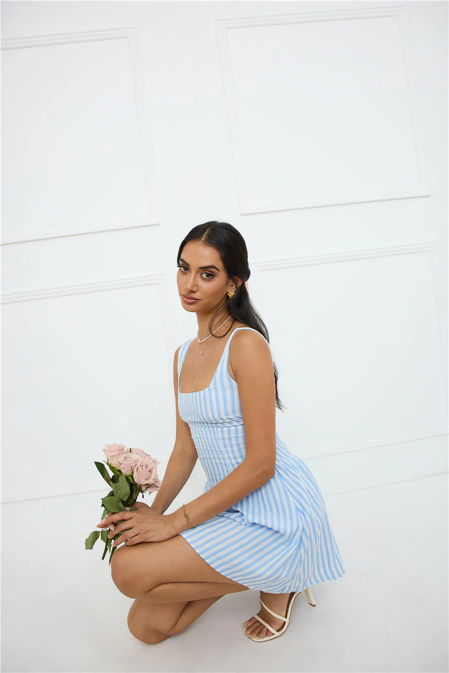 Gleaming Daylight Mini Dress Blue