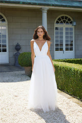 Glistening Moments Tulle Maxi Dress White