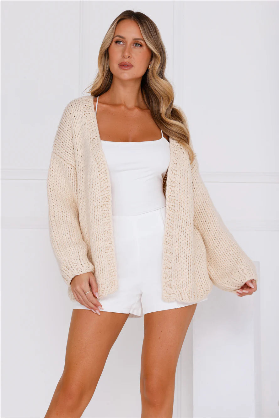 Ultimate Cosy Knit Cardigan Beige