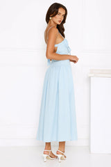 Capturing Style Gingham Midi Dress Blue