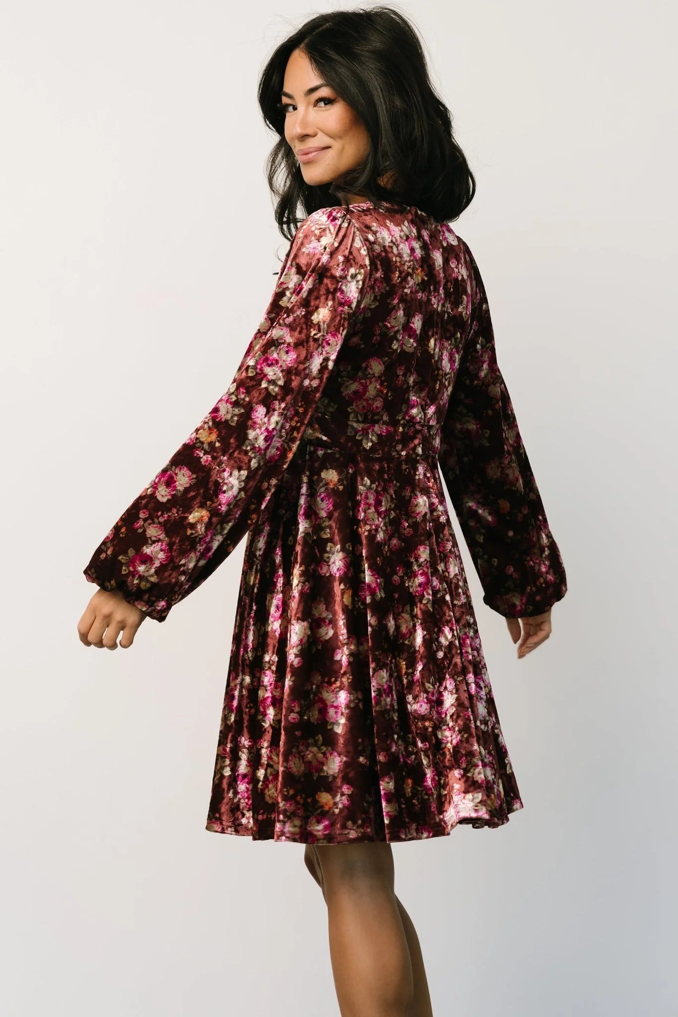 Teri Velvet Short Dress | Auburn Multi