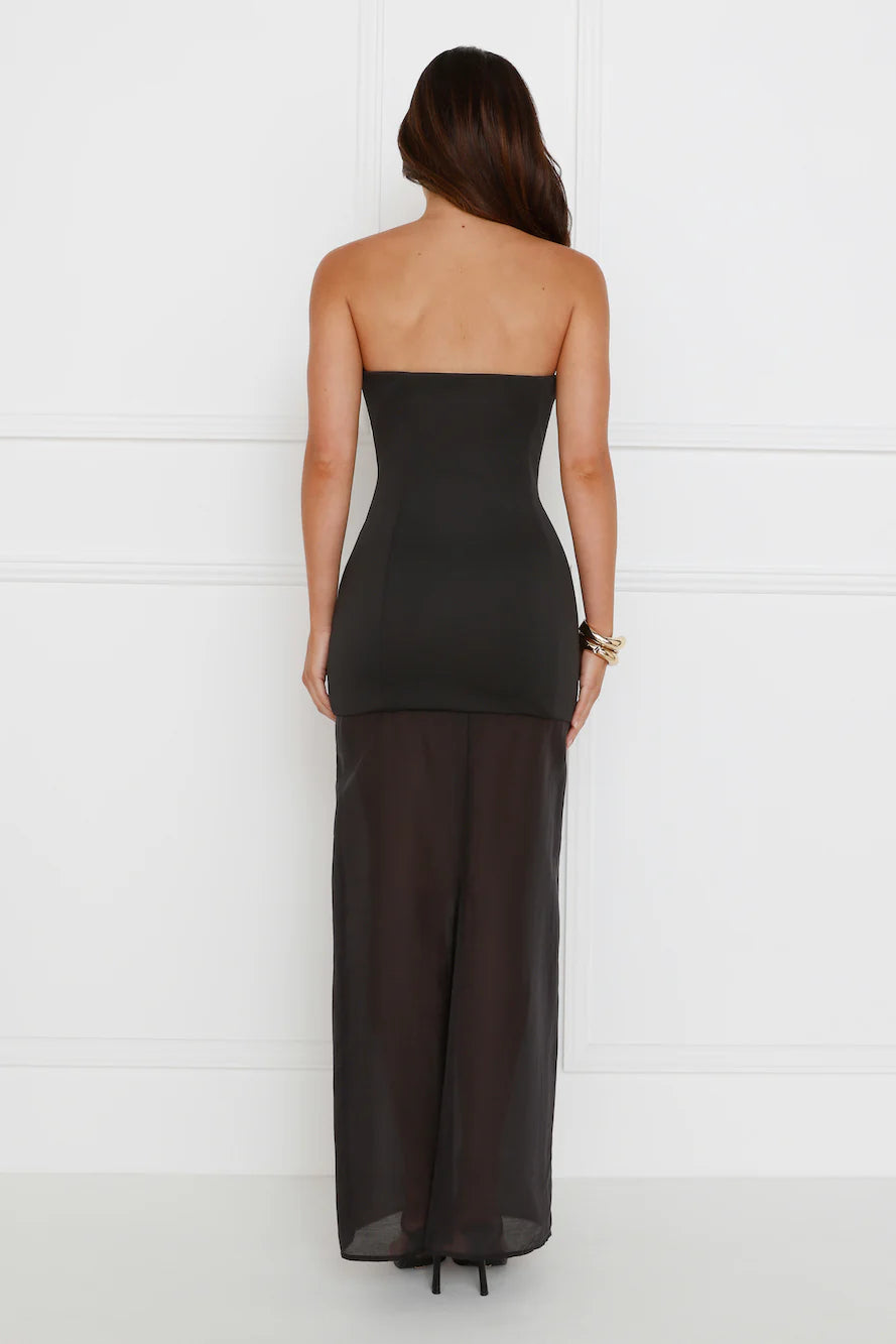 Chloe Sheer Maxi Dress Black