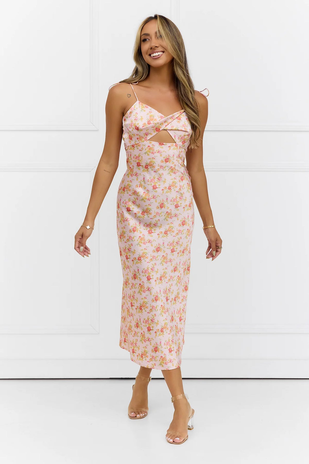 Fool Me Once Midi Dress Pink