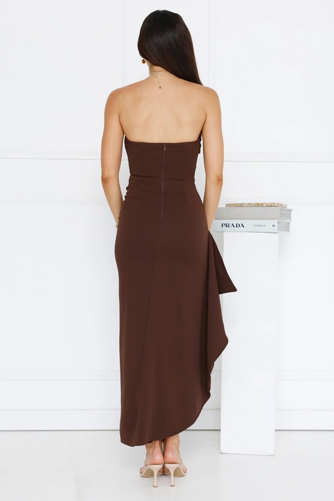 Yes Always Strapless Maxi Dress Chocolate