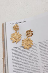 18k Gold Plated Sunflower Haven Earrings Gold
