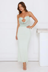 Escape Plan Strapless Maxi Dress Sage