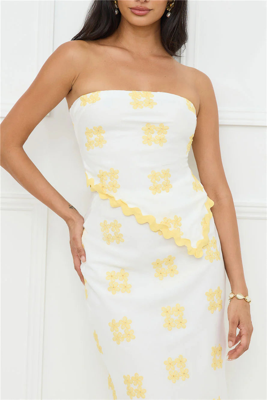 Desert Daze Strapless Top White