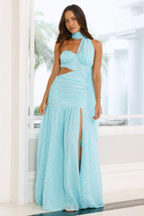 What A Girl Loves Strapless Maxi Dress Blue