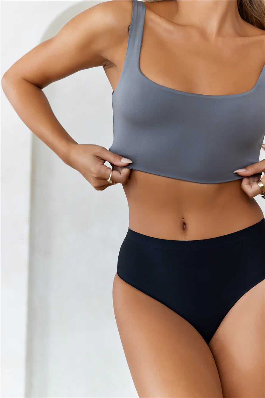 BASE Style Essential Crop Top Charcoal