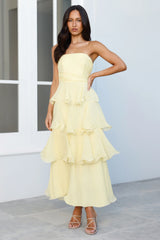 Wedding Adventure Strapless Maxi Dress Yellow