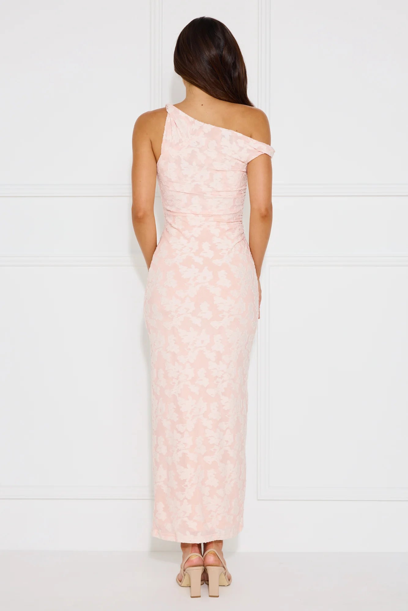 Favourable Off Shoulder Maxi Dress Pink