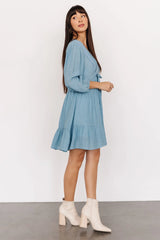 Amelia Boho Mini Dress | Blue