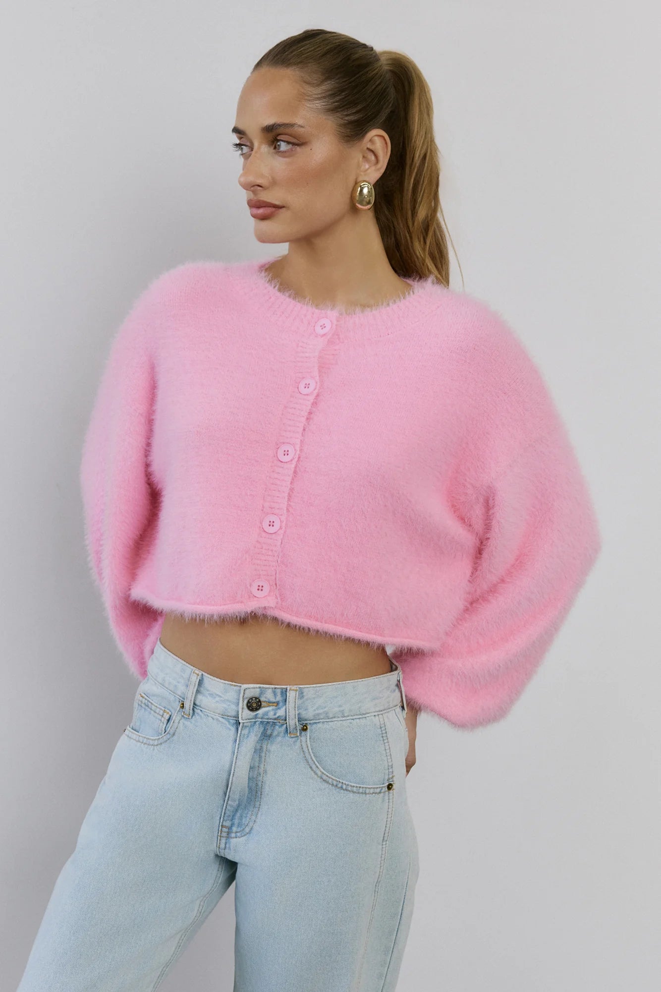 Cloud Nine Fluffy Cardigan Pink