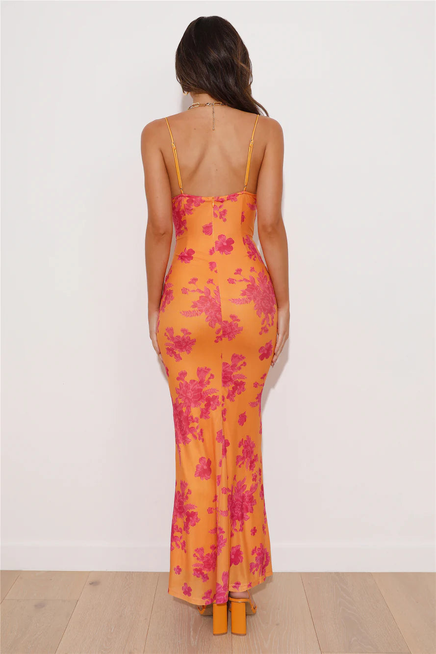 Best Bits Mesh Maxi Dress Orange