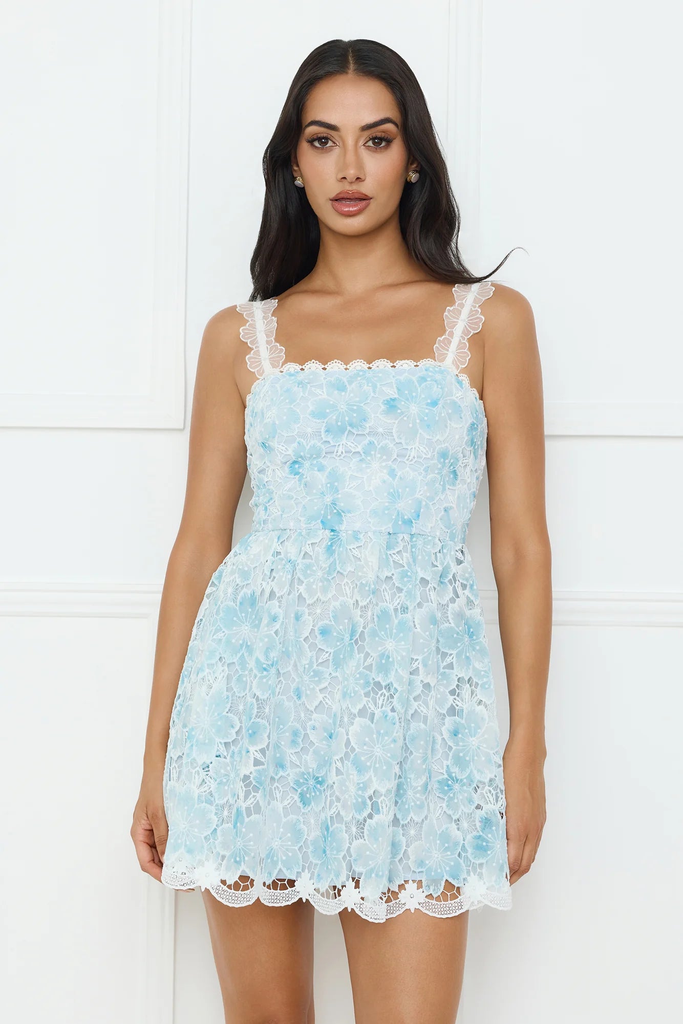 Vivid Bloom Mini Dress Blue