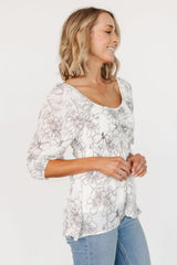 Florian Smocked Top | Ivory Print