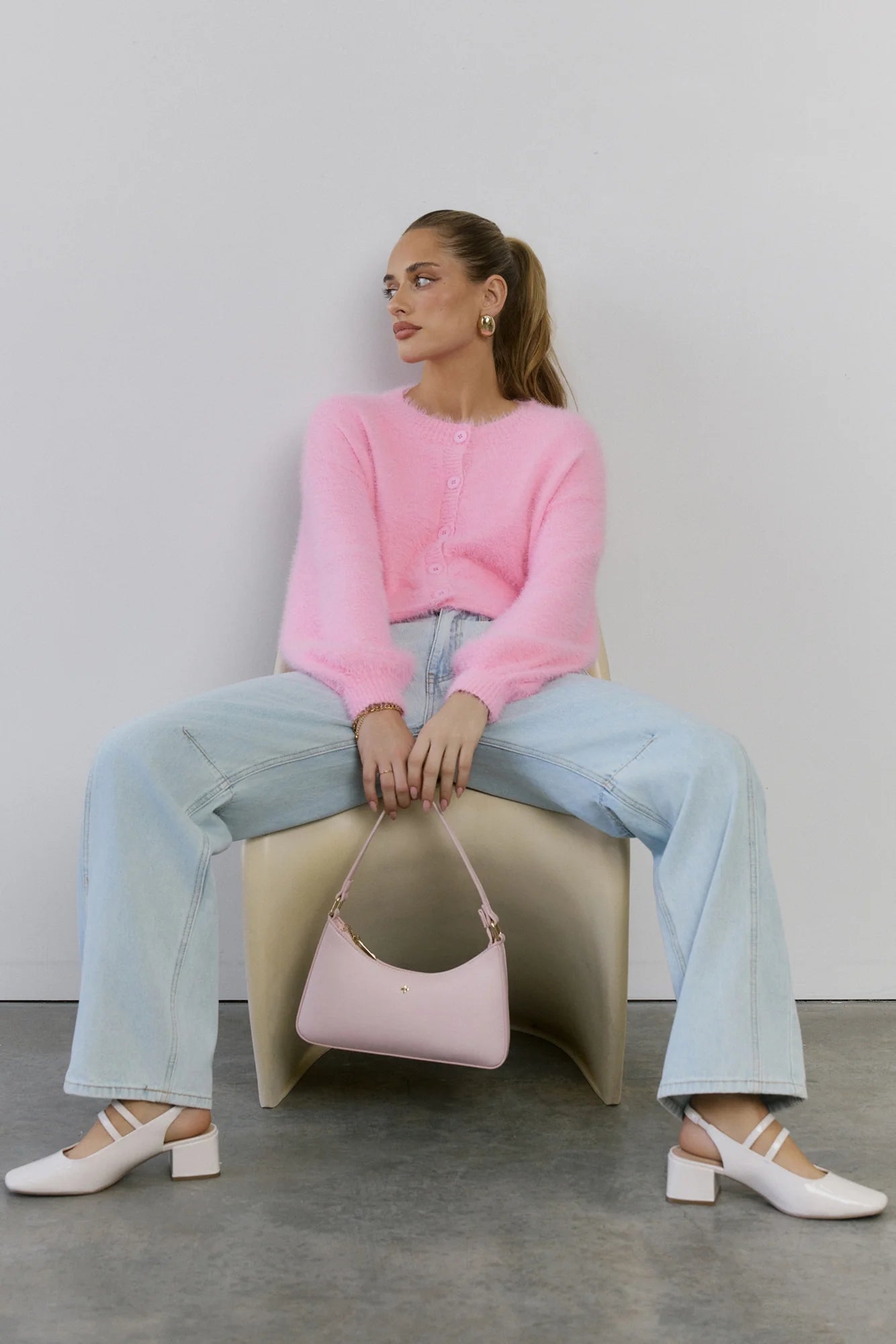 Cloud Nine Fluffy Cardigan Pink