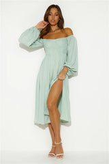 Want To Dance Midi Dress Sage