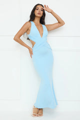 Electric Kiss Maxi Dress Blue