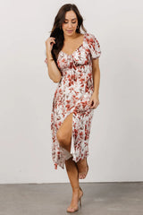 Cadence Midi Dress | Terracotta Floral