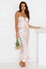 Comfort Zone Satin Maxi Skirt Print