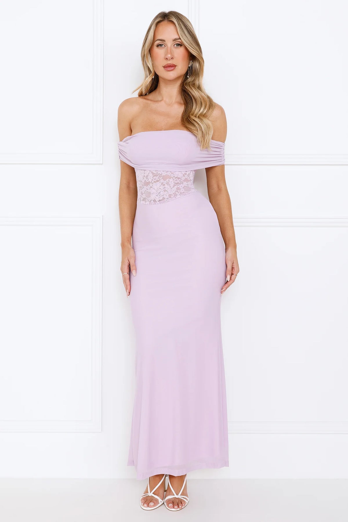 Celestine Off Shoulder Maxi Dress Lilac