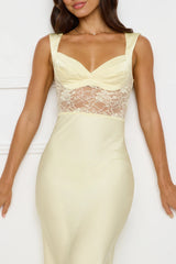 Afterparty Edit Satin Maxi Dress Yellow