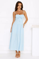 Capturing Style Gingham Midi Dress Blue