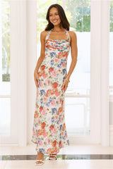 Whimsical Land Halter Maxi Dress Floral