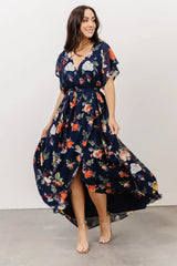 Madeline Maxi Dress | Navy + Coral Floral