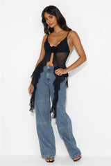 City Escape Mesh Top Black
