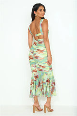 Cool With That Mesh Maxi Dress Green