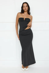 Endless Maxi Skirt Onyx Pinstripe