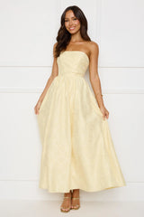 Dancing In Magic Strapless Maxi Dress Yellow
