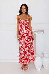 Gardenia Grove Maxi Dress Red