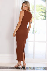 Coconut Haven Midi Dress Brown